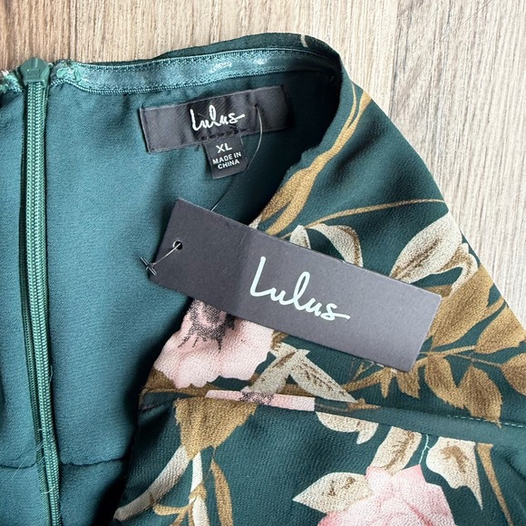 Lulus NWT Effortless Charm Strapless Dress Hunter Green Midi Floral XL - Picture 3 of 8